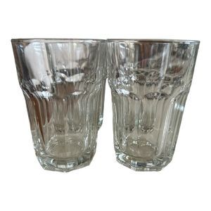VINTAGE LIBBEY DURATUFF Clear 5 1/4" 12 oz Tumblers Glasses Set of‎ 4